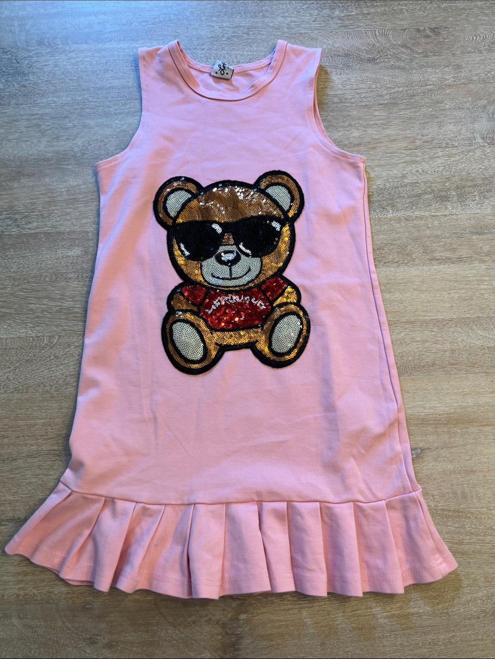 Lola and The boys size 8 teddy bear sequin dress EUC